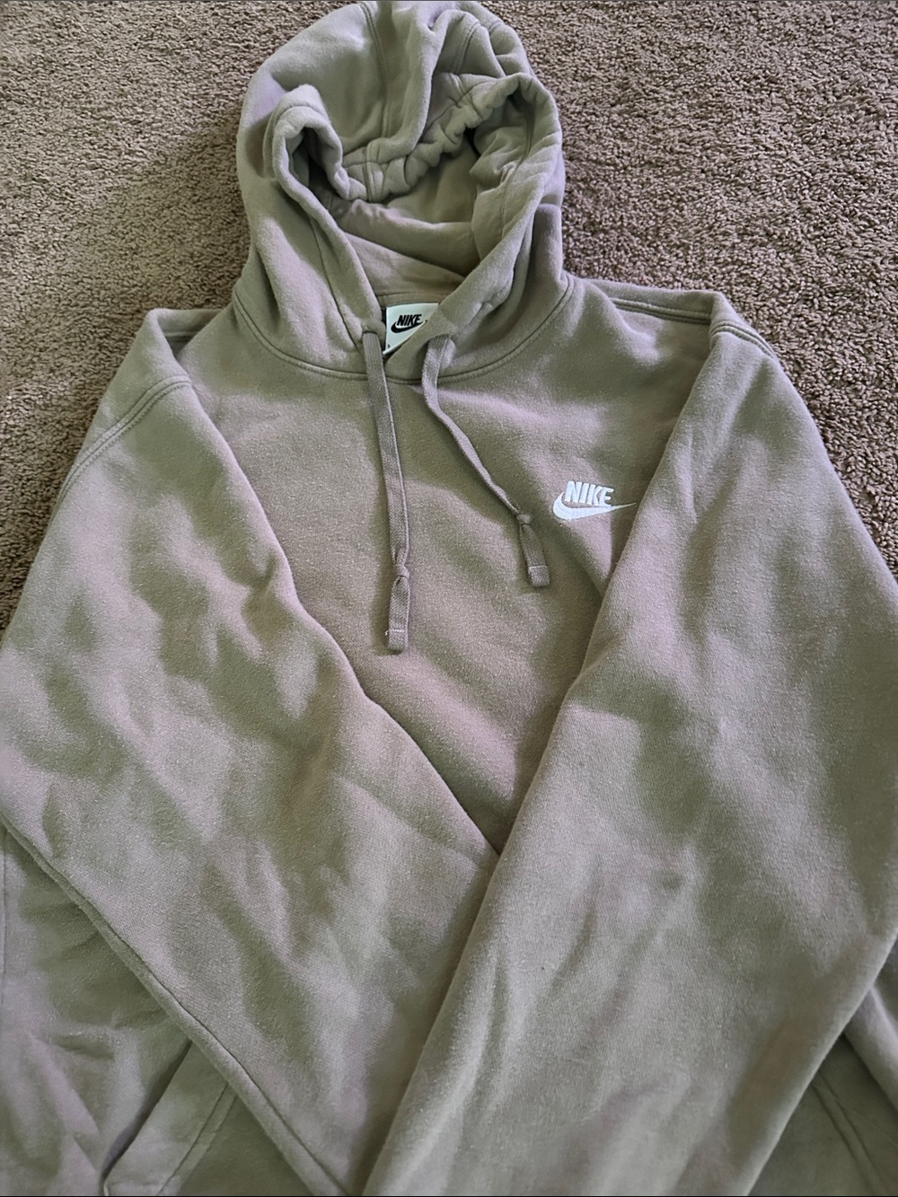 Nike Men's Crewneck Hoodie in Taupe Green